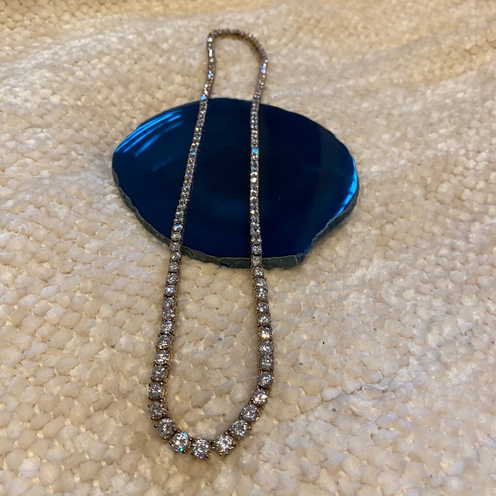 Solid Crystal And 925 Sterling Silver Necklace - image 2